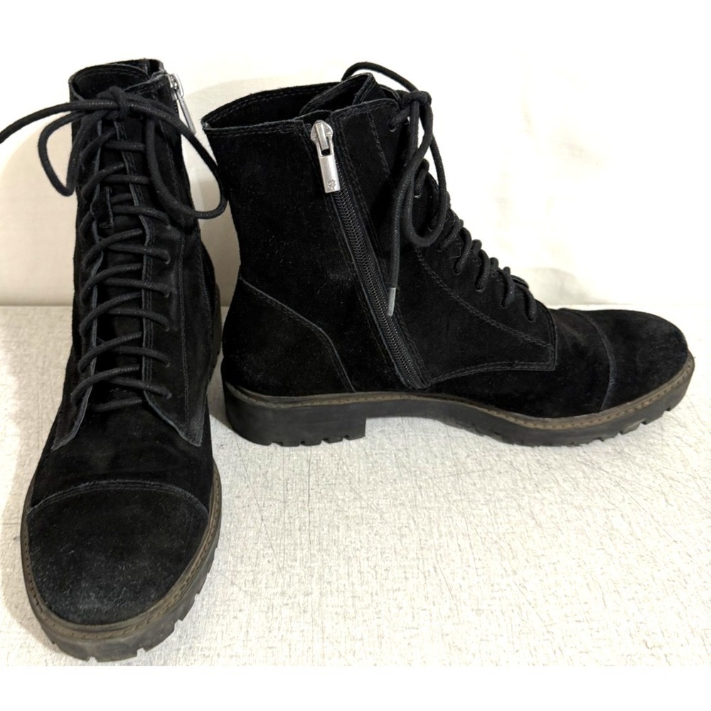 Lucky Brand Ictus Women's Size 10 Black Suede Lace Up Combat Ankle Boots